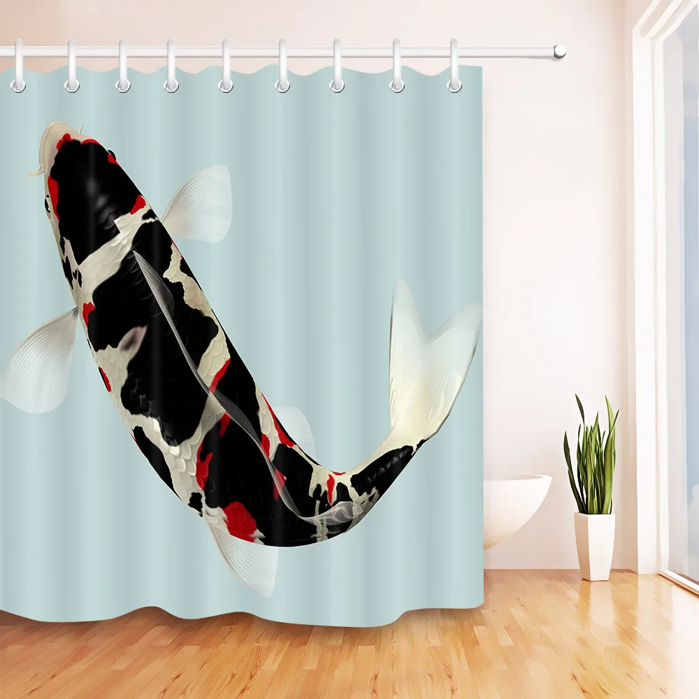 72 ''черный Карп Рыба с белыми пятнами в воде ванная водонепроницаемая ткань