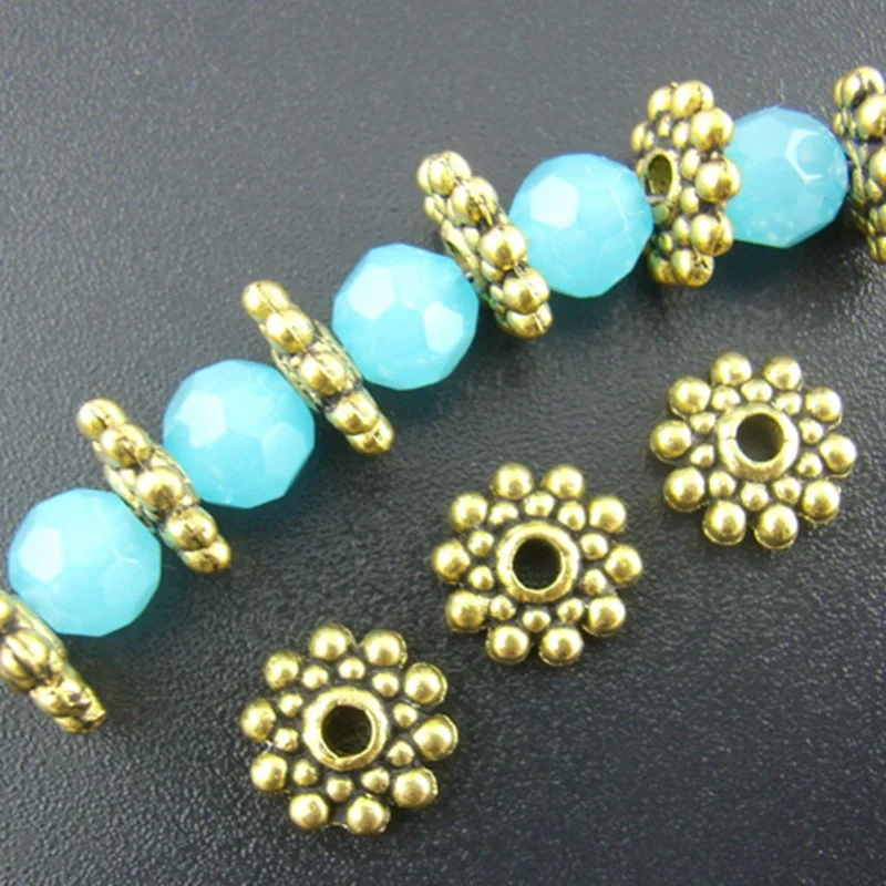 LASPERAL 100 шт античные серебряные золотые цветные овальные бусины с цветком