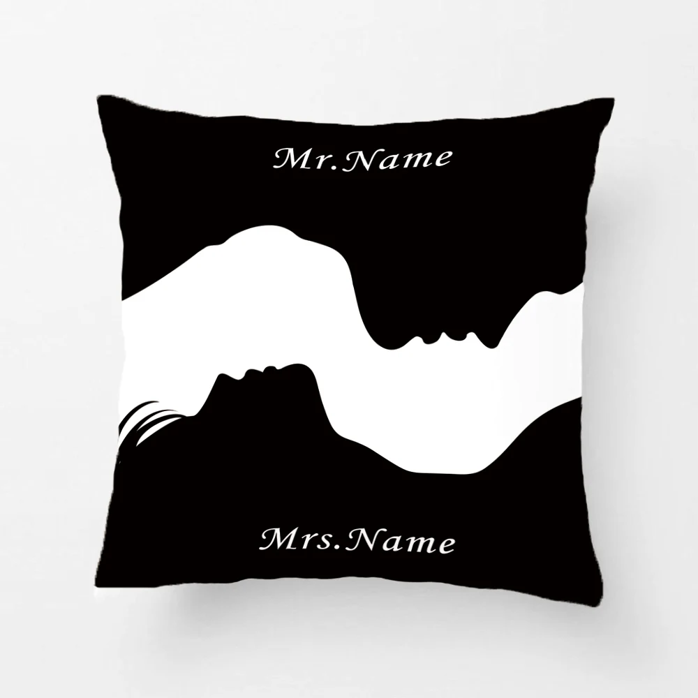 Mr and Mrs индивидуальное название искусство искусственная кожа чехол для подушки