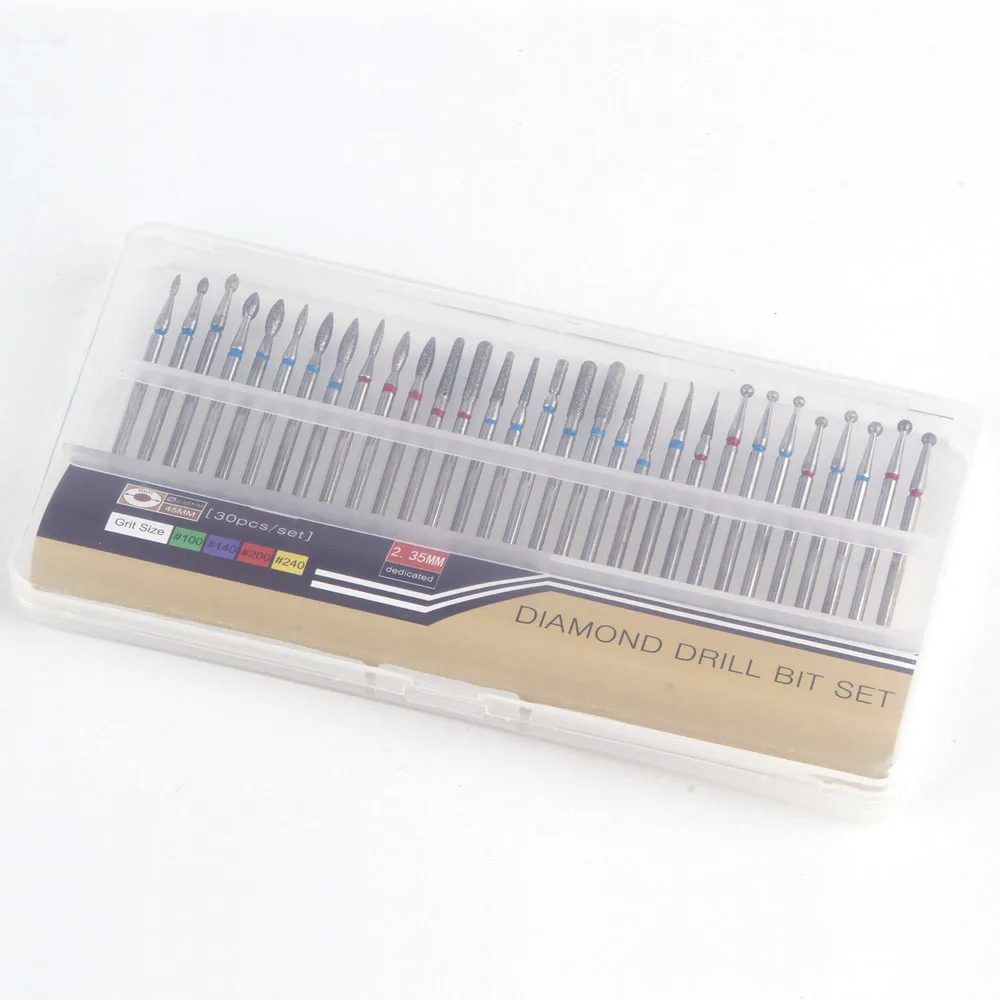 30 шт./лот керамические фрезы для маникюра пилки ногтей вращающиеся стальные