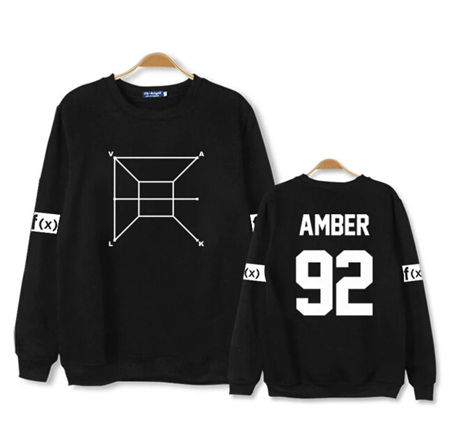 Толстовка с круглым вырезом kpop fx Модный пуловер принтом имени участника для