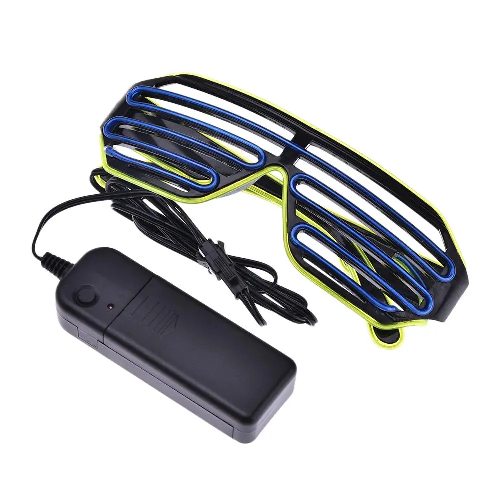 Fluorescent Blue 6 цветов Новинка Светодиодный Оски с подсветкой оттенки сверкающий светящийся рейв ночь Рождество мероприятия Свадьба День Рождения украшения - Цвет: Fluorescent Blue