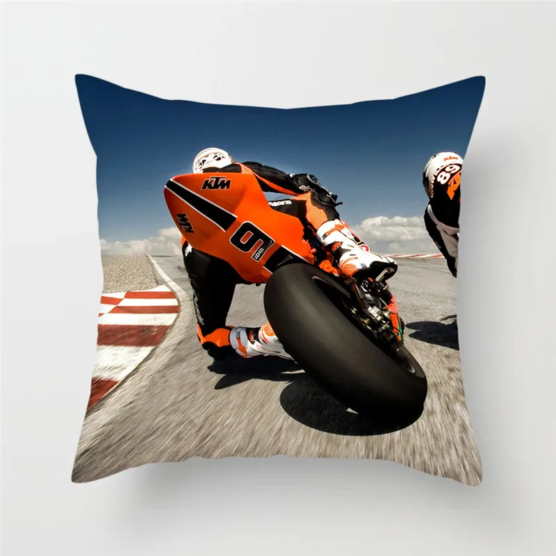 Чехол для подушки Fuwatacchi с мотоциклетным принтом квадратная декоративная
