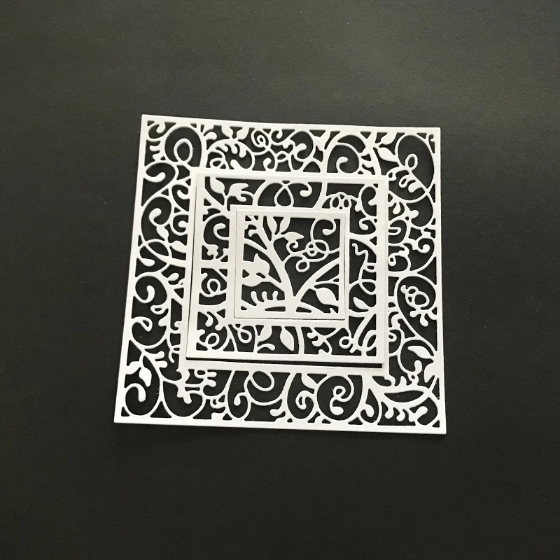 Square frame Metal Cutting Dies Scrapbooking Craft cut for Diy Card Making Album Art Paper Embossing | Дом и сад