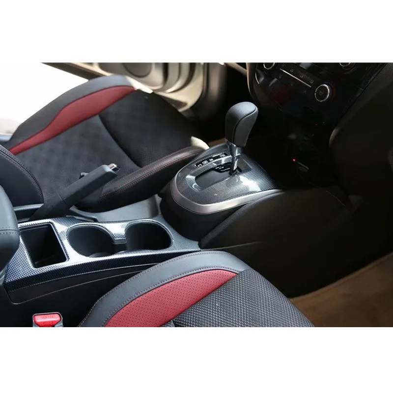 For Nissan Qashqai 2016 Left Hand Drive Car Central Console Water Cup Holder Panel Frame Cover Trim Sticker Carbon Fiber Style | Автомобили