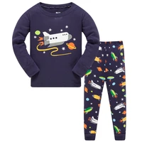 long sleeve pajamas sets for children cotton printed with robocar or animal kids sleepwear toddler kids clothes suit 3t 8t