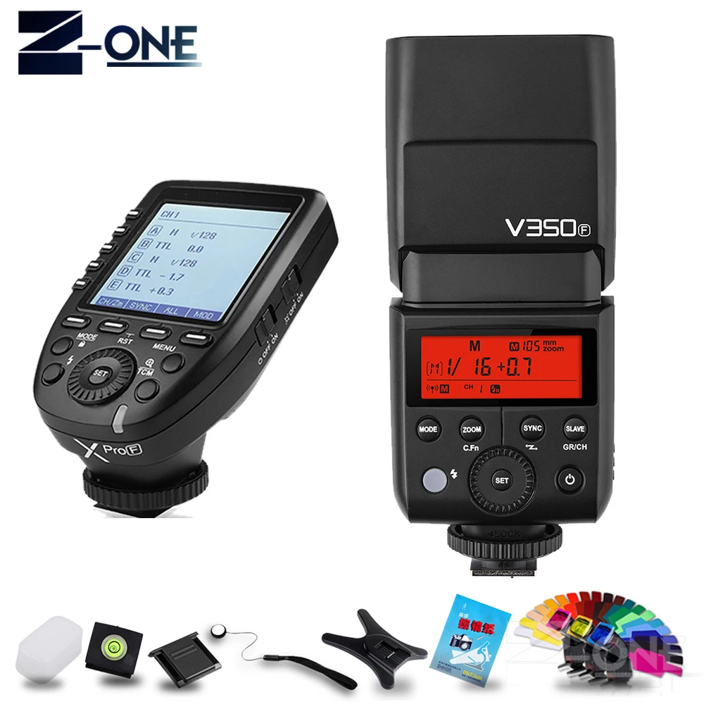 Вспышка Godox V350F TTL HSS 1/8000s Speedlite встроенный литий ионный аккумулятор 2000 мАч с