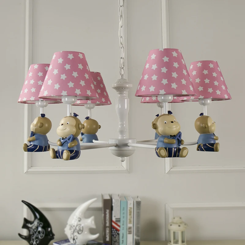 Простые креативные подвесные светильники с маленькой обезьянкой светодиодные