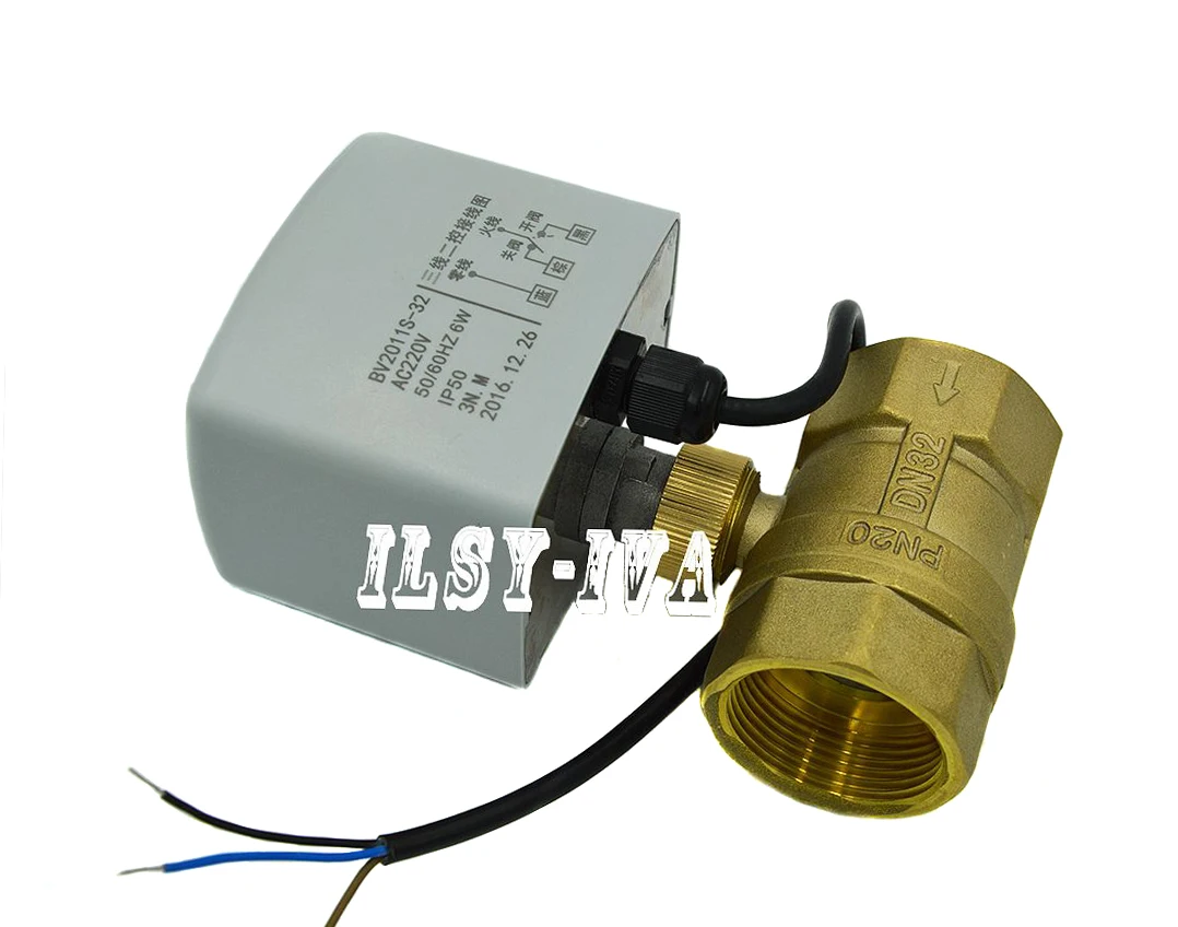 Новинка латунь AC24V/AC220V моторизованный шаровой клапан, 2 варианта DN15, 20,25, 32,40, 50 Универсальный электрический шаровой кран