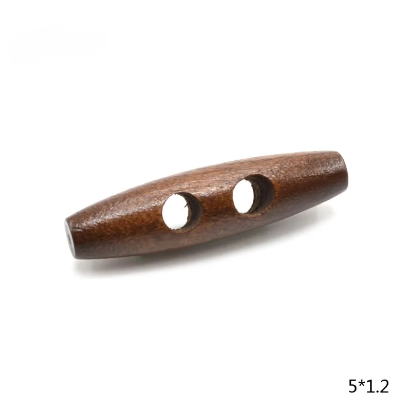 DIY 10 Pieces Brown Wooden Toggles Button Olive Shape Long Two Holes Buttons For Duffel Coat Wholesales | Дом и сад