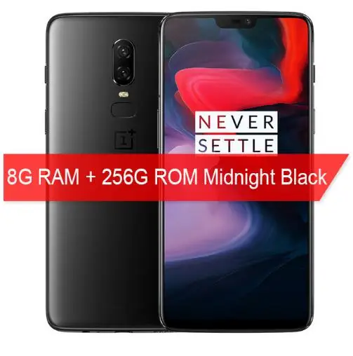 Смартфона Oneplus 6 8G 256G Восьмиядерный процессор Snapdragon 845 Android 8,1 двойной задний Camrea 20+ 16 Мп 4G, мобильный телефон с функцией отпечатка пальца ID - Цвет: 8g256g midnightblack