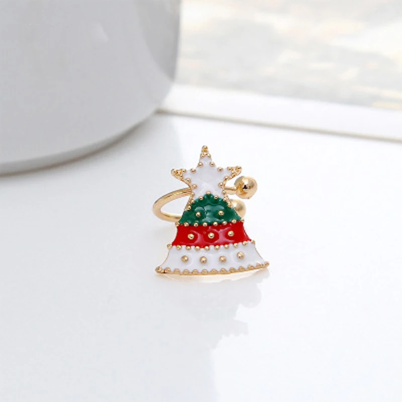 Модные рождественские серьги Wukaka для девочек эмалированные в виде Санта-Клауса