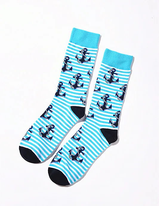 Качественные мужские носки с изображением фламинго осьминога, носки для еды, мужские носки из чесаного хлопка, Calcetines Largos Hombre - Цвет: 9