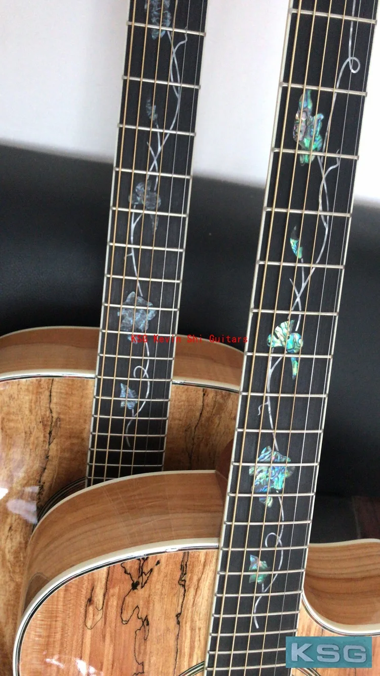 KSG spalted maple Акустическая гитара 4" koa like 6 струн цельная электрическая акустическая гитара ручной работы народная гитара