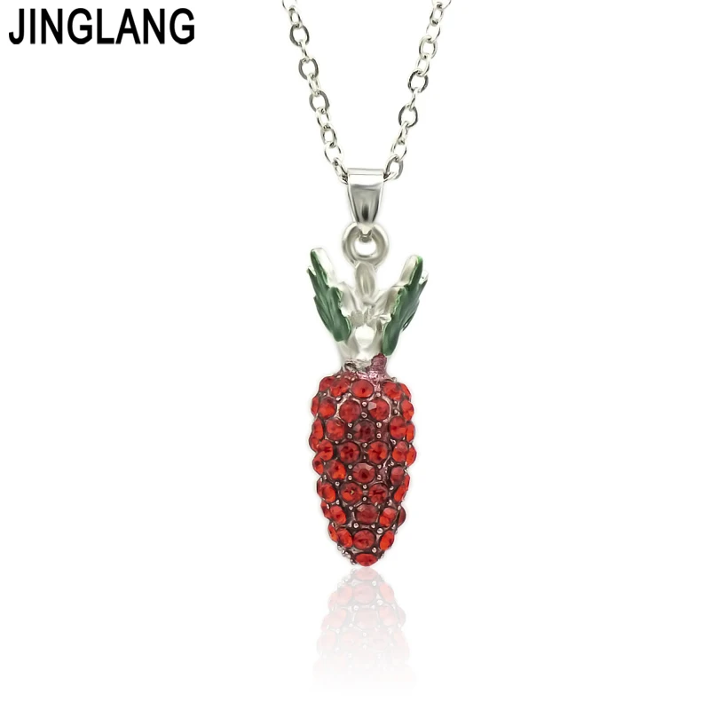 JINGLANG Свадебный комплект ювелирных изделий с изображением ананаса цепочка