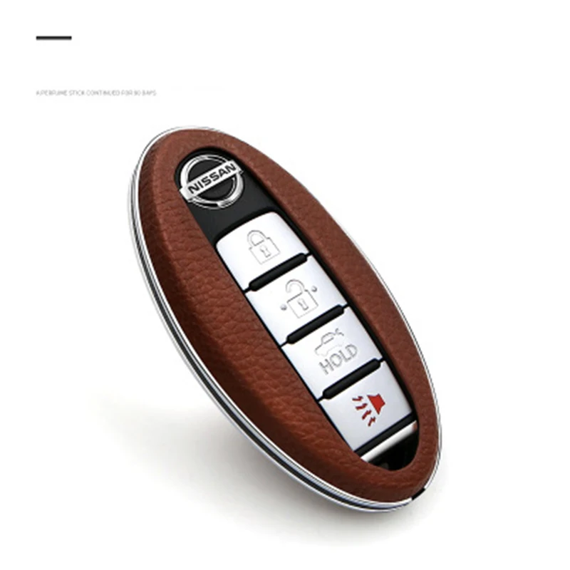 brown single shell Чехол для ключей автомобиля, брелок из цинкового сплава для Nissan X-Trail 370Z Cube Micra Qashqai Juke Leaf Tiida Cube Quest Versa - Название цвета: brown single shell