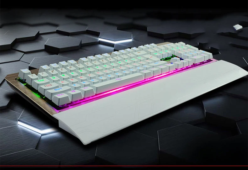 K26 Механическая игровая клавиатура RGB подсветка геймерская клавиатура синий переключатель механическая клавиатура кабель для компьютера Pro Gamer - Цвет: White