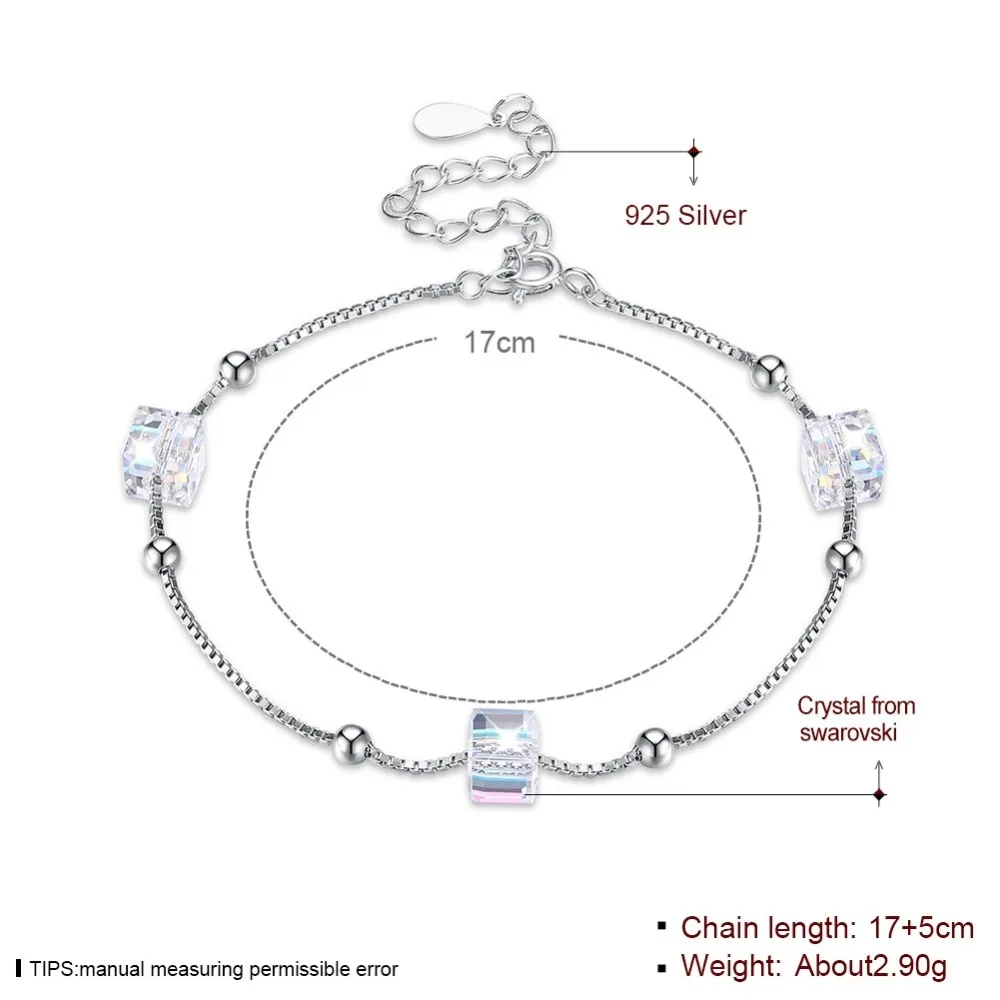 LEKANI браслет с кристаллами Swarovski из стерлингового серебра 925 пробы Ms. Crystal