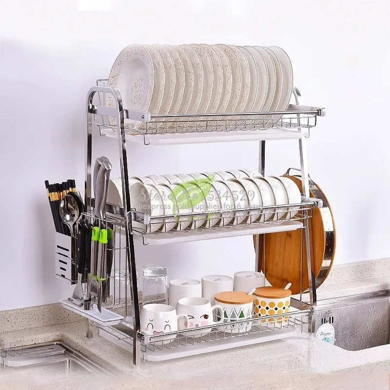 2/3 слоя Многофункциональный кухонный Органайзер полка 304 нержавеющая сталь