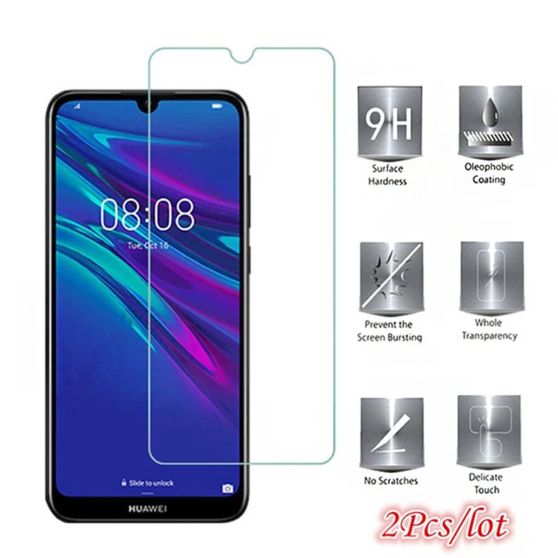 Закаленное стекло для huawei y6 y7 2019 2 шт. Защитное экрана закаленное телефона 6y 7y y62019