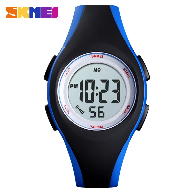 SKMEI Brand Kids Watches Sports Style Wristwatch Fashion Children Digital Watches Waterproof Outdoor Sport Watches for Boy Girls - Цвет: black blue