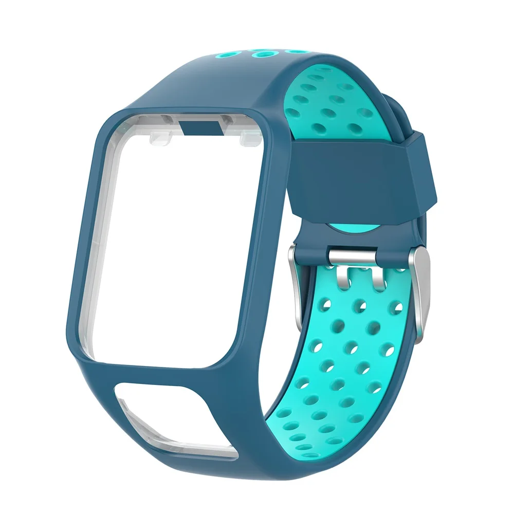 Сменный Браслет для часов Tomtom, силиконовый ремешок для Tomtom Runner 3/Adventurer/Golfer 2/Runner 2 Cardio/Spark 3 Music - Цвет: Dack blue blue