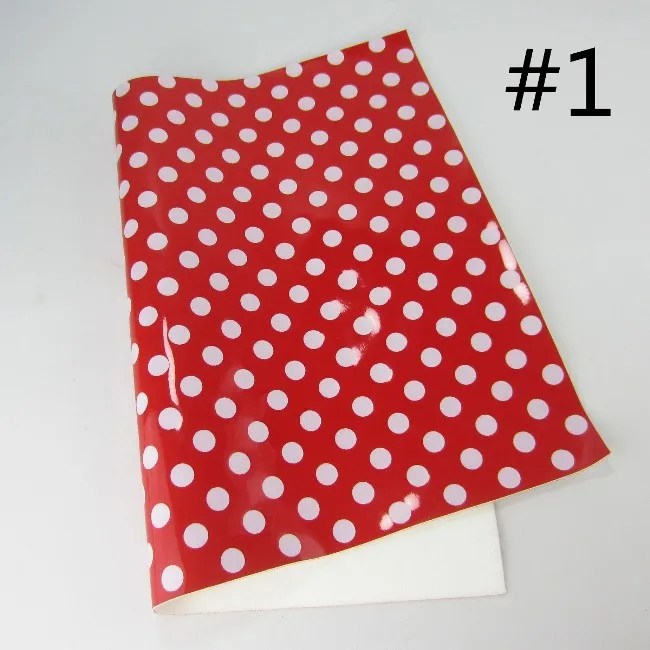 1 Red with white dot Chunky Glitter Fabric and Faux Synthetic Leather For DIY Bows A4 Sheet 8"x11.8" 1piece HD020 - Цвет: 1