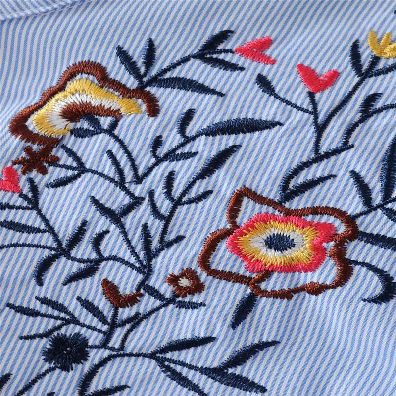 Оборчатый воротник цветочные embroiderey платье Длинные рукава женщин с вышитыми