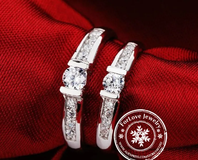 Moonso кольца из стерлингового серебра 925 комплект для свадьбы Выгравированные