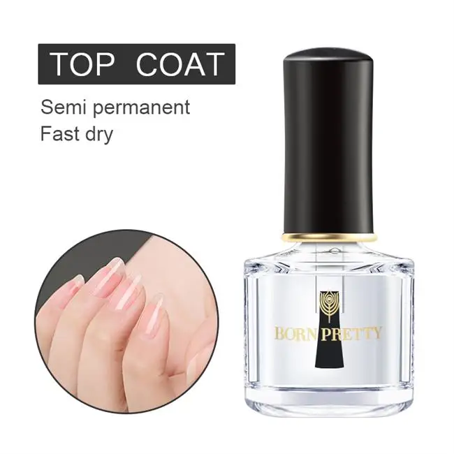 Fast Dry Top Coat 6 мл родился довольно 3-в-1 на водной основе База Top Coat лечения Ногтей Польский Маникюр без Smuge верхнее покрытие для ногтей Уход лак Лаки - Цвет: Fast Dry Top Coat