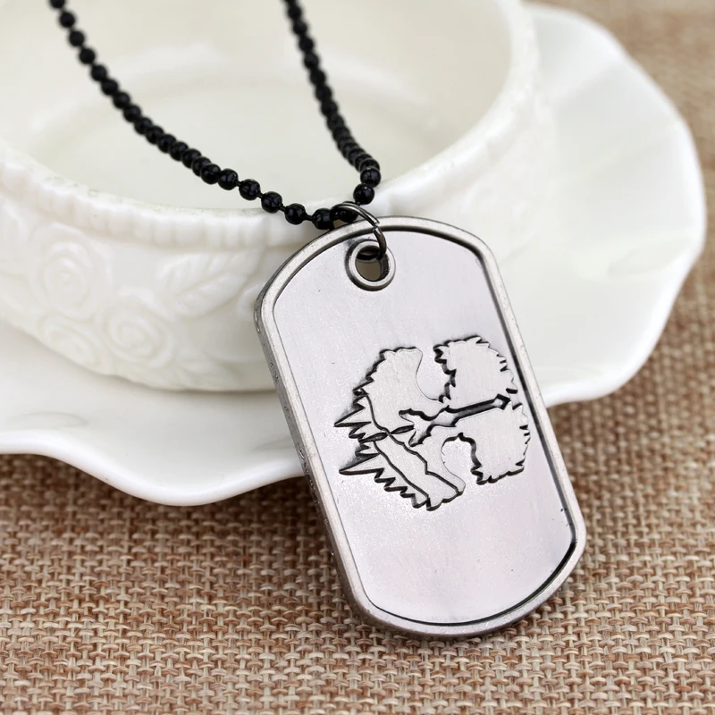В стиле панк-рок вызова долг Цепочки и ожерелья s Dog Tag подвеска привидение Черные