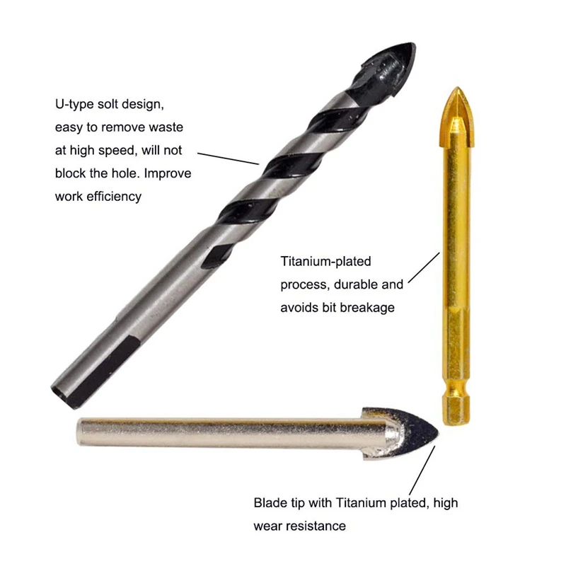 Сверло для кладки 16 шт. вольфрамовая твердая плитка из сплава сверла установщик