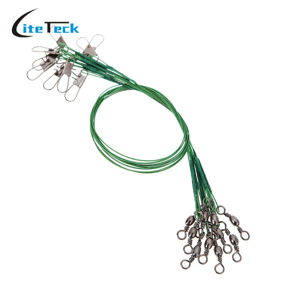 10 шт./компл. Рыболовная Приманка леска Рыбная проволока следящий лидер Вертлюг