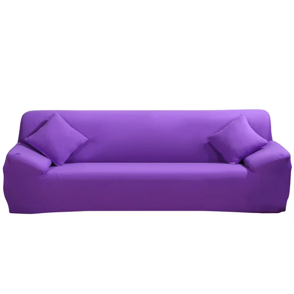 Purple Твердые Цвет диван Чехол стрейч ткань диван Чехол эластичные Секционные Мебель Cover Protector чехол для 1/2/3/4-seater - Цвет: Purple