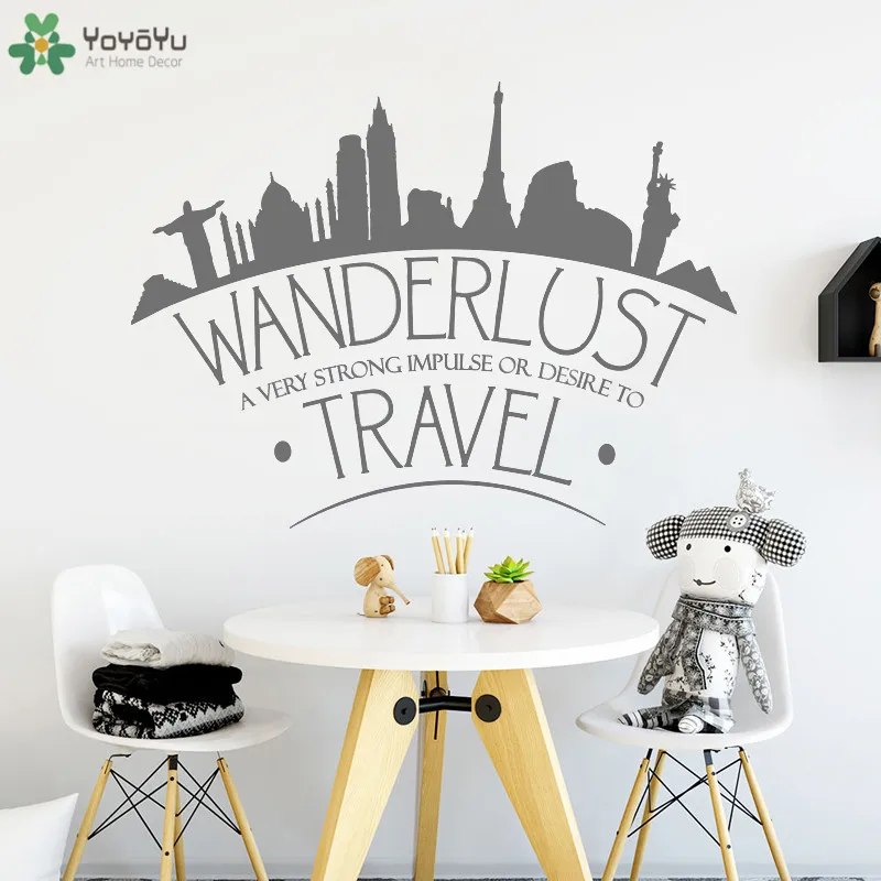 Настенная Наклейка с надписью Travel world Цитата вдохновляющие Нью Йорка виниловые