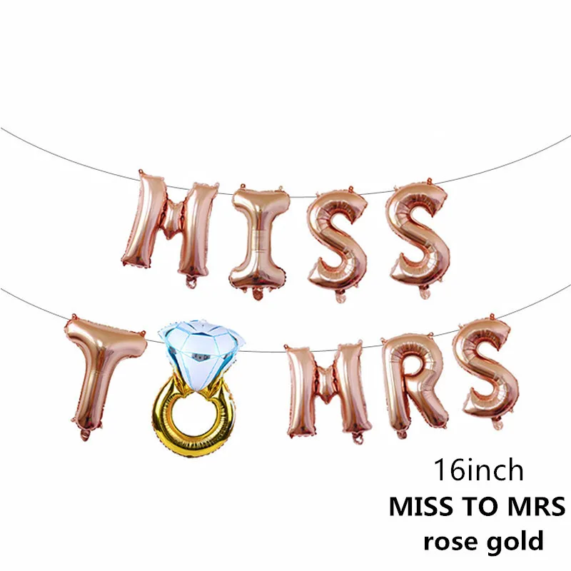 Rosegold Miss to mrs Модный Свадебный шар Круглые Конфетти воздушные шары с дизайном «сердце» украшения на день рождения для взрослых детей вечерние воздушный шарик - Цвет: Rosegold Miss to mrs