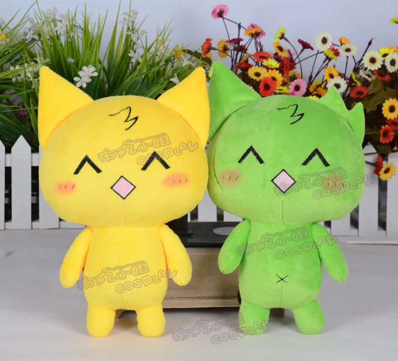 Аниме Mogeko замок кошки 28 см зеленая/желтая игрушка косплей плюшевая мультяшная