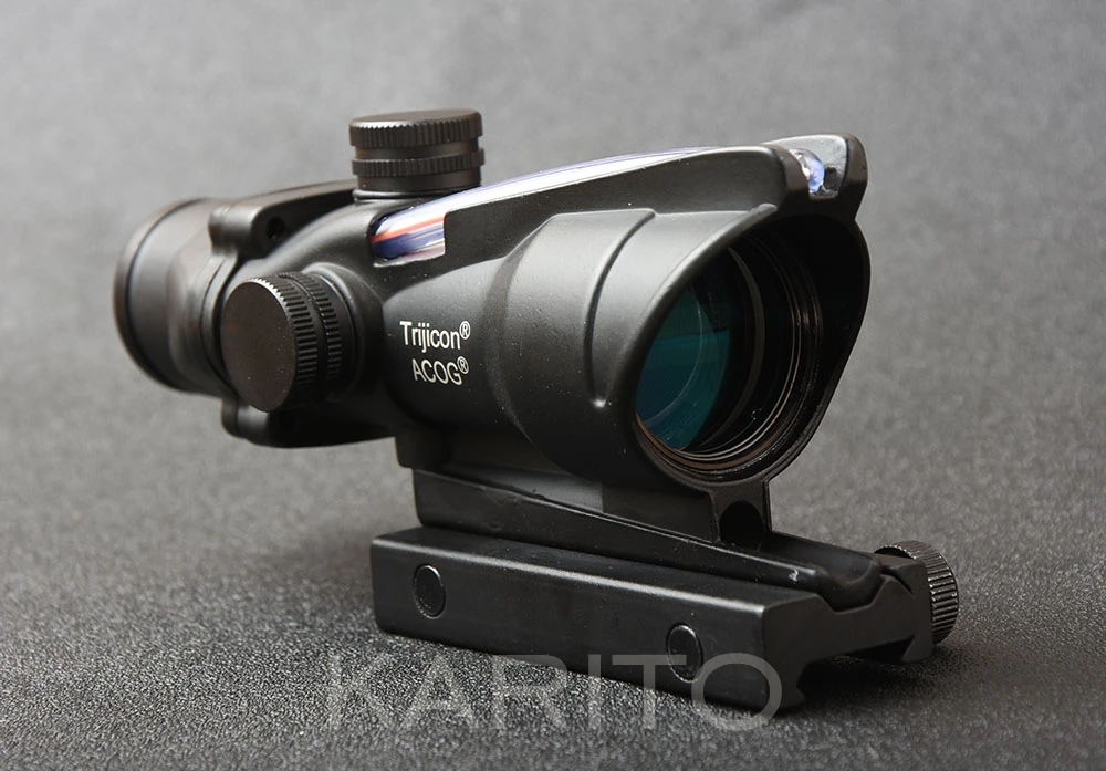 Тактический стиль trijicon acog 4x32 красные оптоволоконные прицел для Пикатинни Крепление база Охота Стрельба M1390