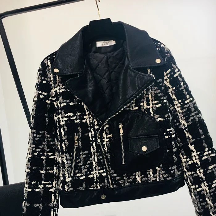 Куртка из искусственной кожи в европейском и американском стиле | Женская одежда