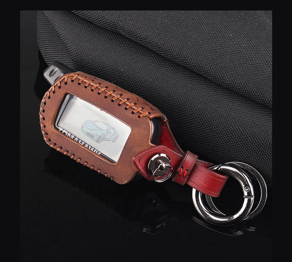 KEYYOU 3 кнопки Кожаный Автомобильный Стайлинг ключ чехол для Starline B9 B6 A91 A61 Twage двухсторонняя Автомобильная сигнализация брелок
