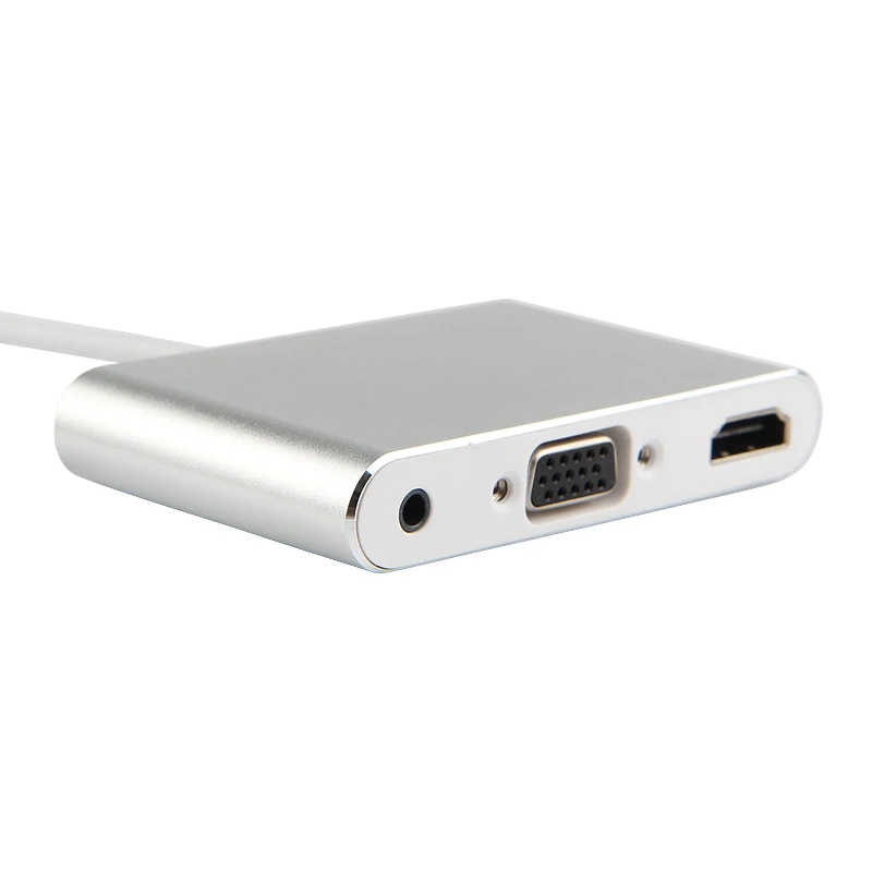 Новинка 2017 серебристый алюминиевый сплав светильник ning на hdmi vga аудио адаптер для