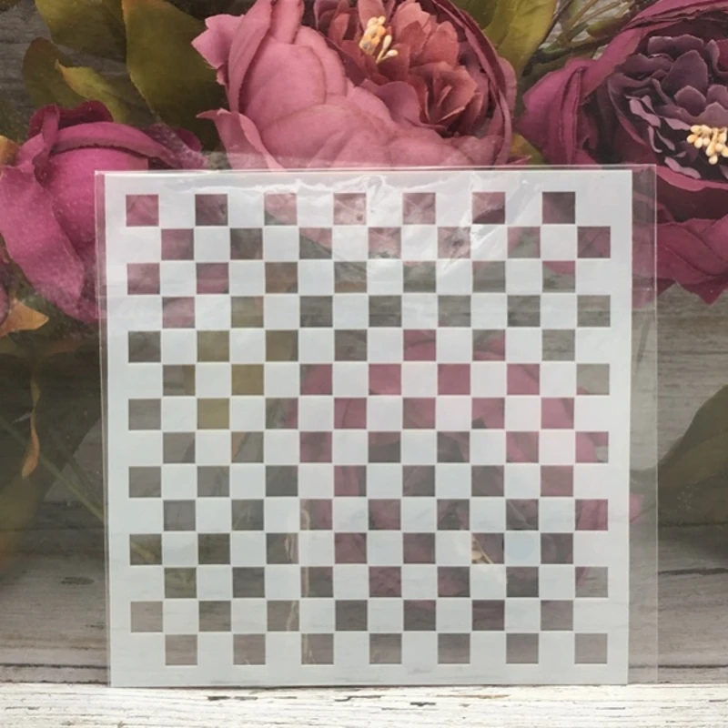 

1Pcs 5*5" Block Grid DIY Layering Stencils Wall Painting Scrapbook Coloring Embossing Album Decorative Paper Card Template