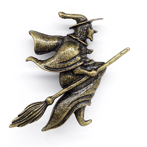 Античная бронзовая брошь ведьмы C396 D|pin brooch|bronze broochwitch brooch |