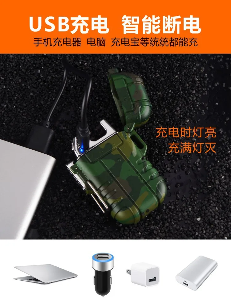 Водонепроницаемая Зажигалка для сигарет, двойная дуга, плазменная USB Зажигалка, уличный ветрозащитный фонарь, зажигалка для кемпинга, барбекю, пожарный стартер, подарки для мужчин