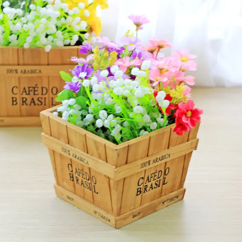 Новые деревянные ящики для хранения Чехол-держатель цветочные горшки поделки