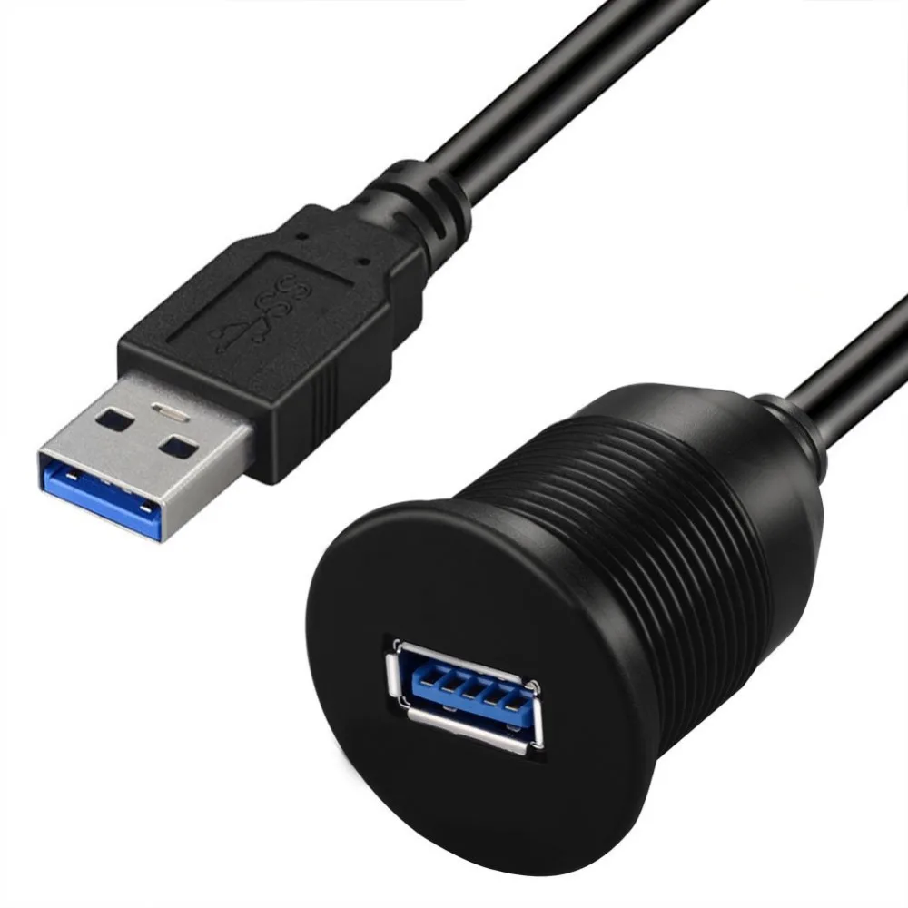 С отдельным портом, USB 3,0 мужского и женского пола AUX автомобильное крепление для скрытого кабель Водонепроницаемый удлинитель для автомобилей Грузовик Лодка Защитная пленка для мотоцикла, Панель