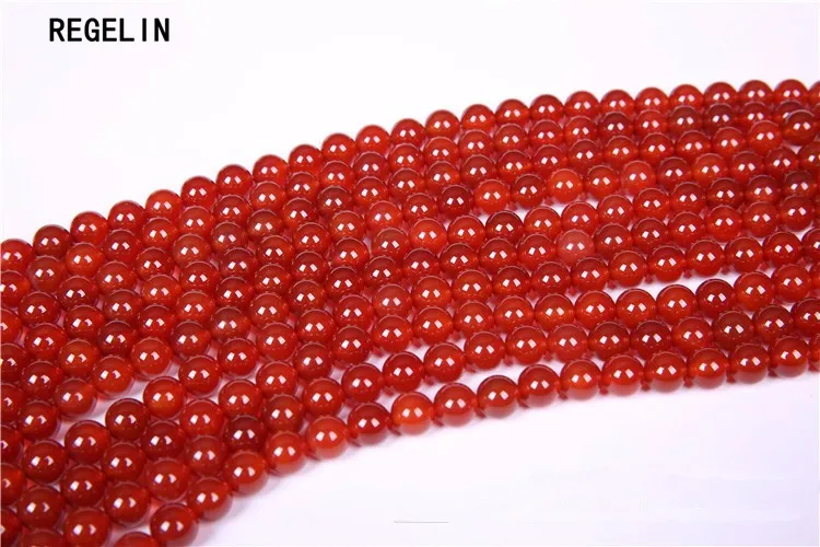 REGELIN Natural Stone Beads 6/8/10/12/14mm Round red Quartz Bead Loose Space 1strip DIY Jewelry Making Findings | Украшения и