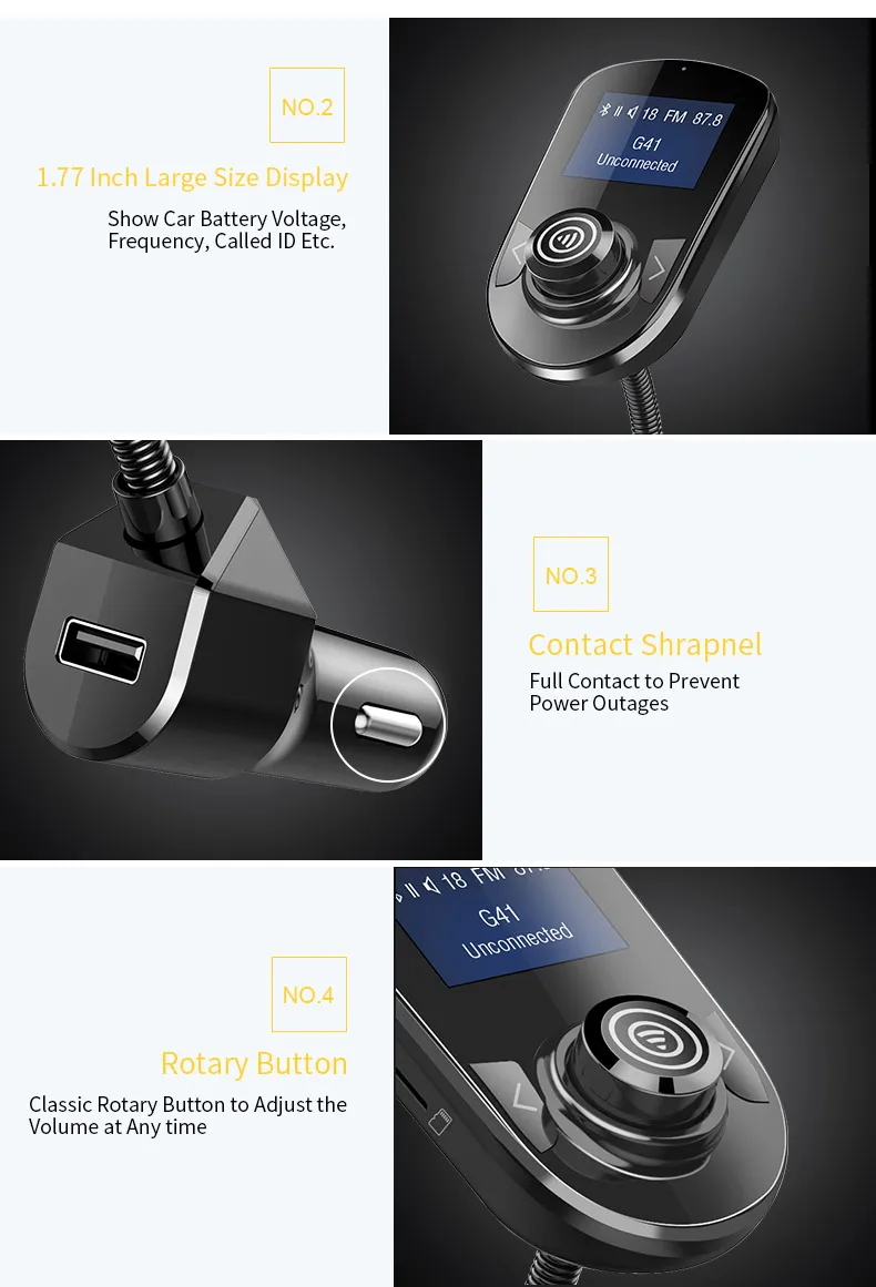 Автомобильный Bluetooth FM модулятор передатчик стерео Авто Hands Free MP3 плеер аудио адаптер USB быстрая зарядка Зажигалка автомобильные аксессуары