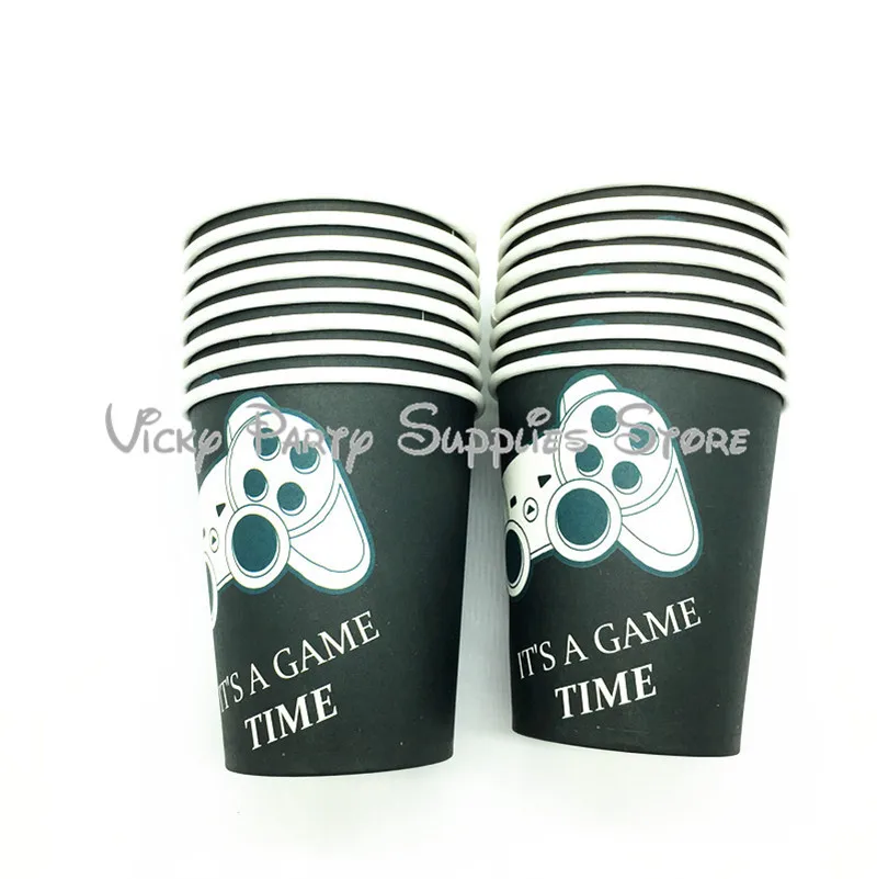 32 шт./лот гоночная игра черно-белая клетчатая тема Одноразовая чашка для мальчика