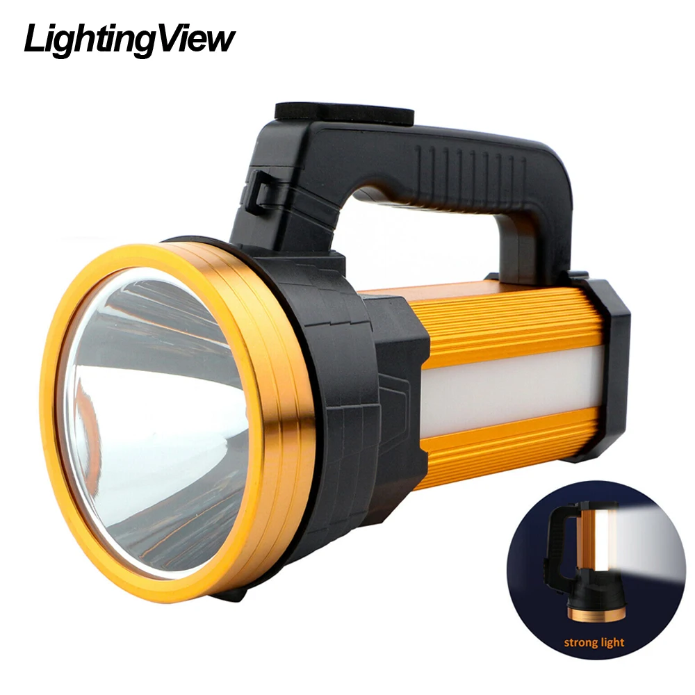 Lightingview 20 Вт супер яркий прожектор ручной портативный USB Перезаряжаемый фонарик